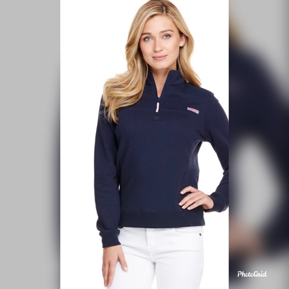Vineyard Vines Womens Navy Shep Shirt half zip